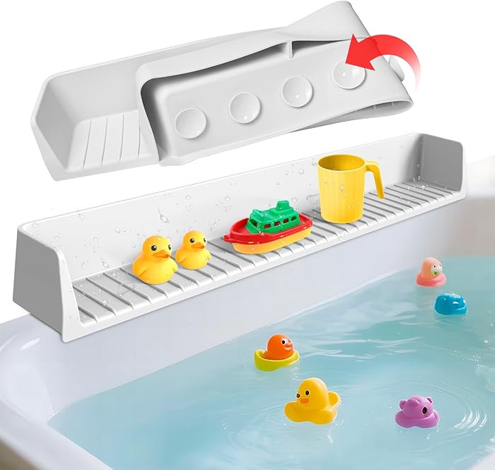 Splash Guard for Bathtub Kids - Silicone Bathtub Splash Guard with 11 Suction Cups, Bath Tub Play... | Amazon (US)