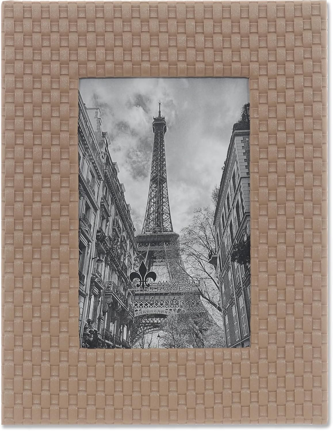 Lawrence Frames Vegan Leather Picture Frame, Weave Design, 4x6, Cashmere | Amazon (US)