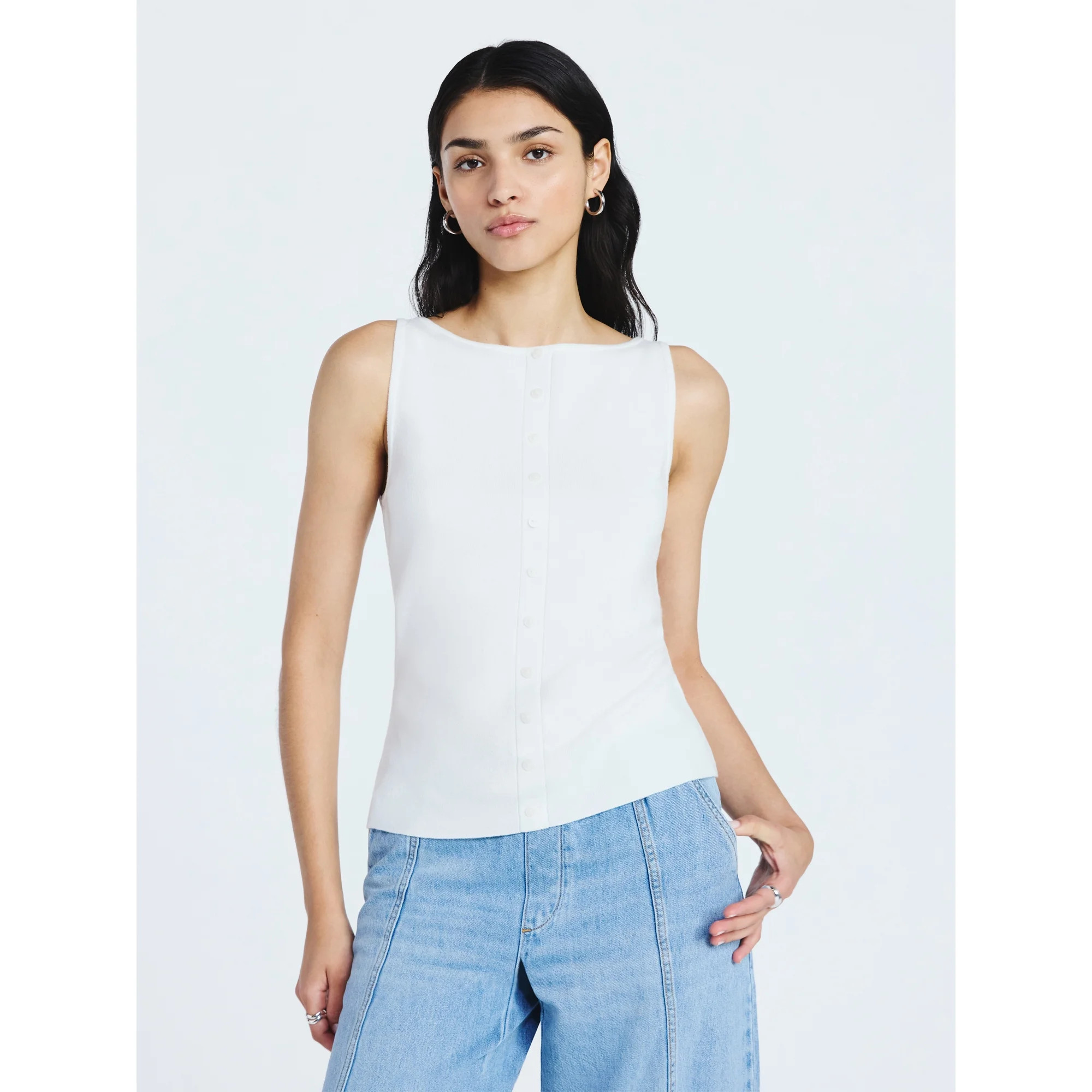 Scoop Women's Sleeveless Button Front Cardigan Sweater, Lightweight, Sizes XS-XXL | Walmart (US)