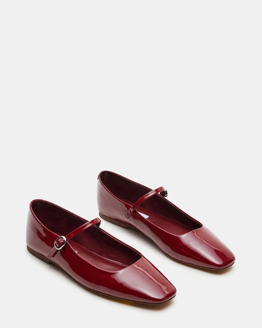 MAPLE Wine Patent Mary Jane Ballet Flat | Women's Flats | Steve Madden (US)