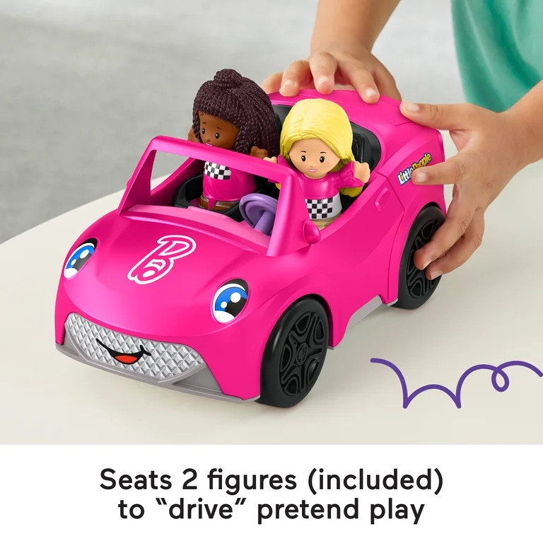 Fisher-Price Little People Barbie Convertible Toy Car with Music Sounds & 2 Figures for Toddlers | Walmart (US)