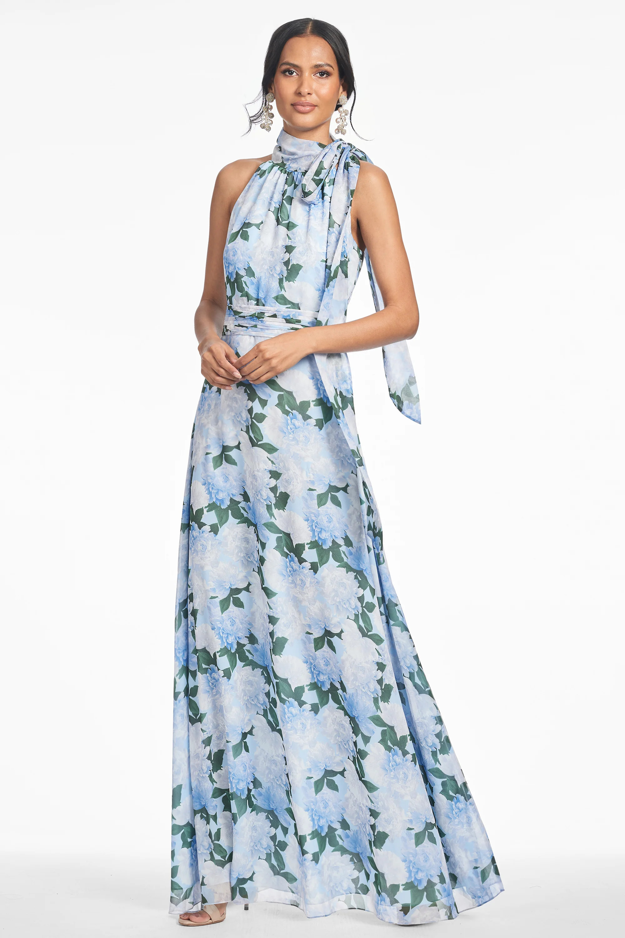KAYLA GOWN - GLACIAL PEONIES | Sachin and Babi
