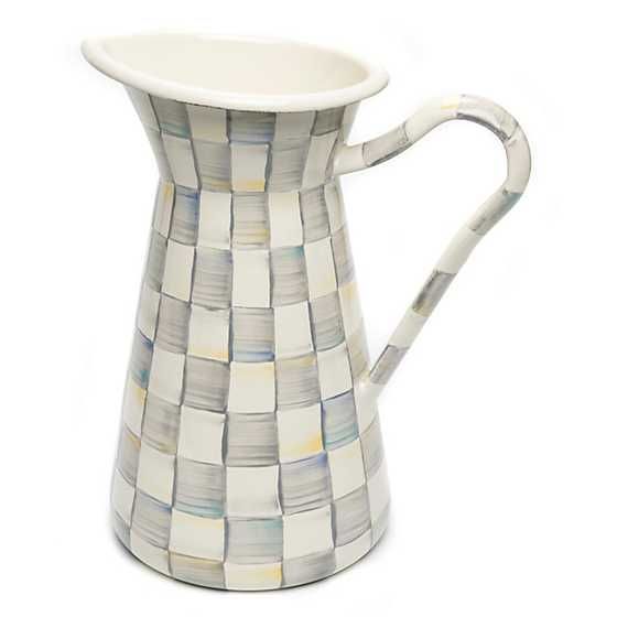 Sterling Check Enamel Practical Pitcher - Large | MacKenzie-Childs