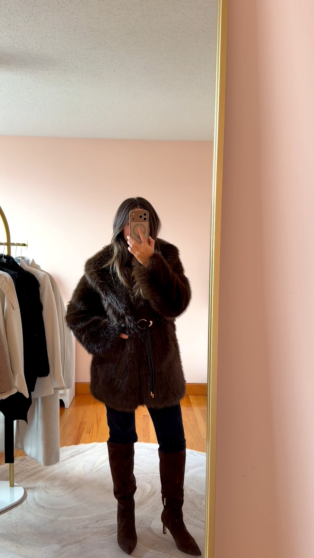 This faux fur coat is everything! I’m wearing XS. It fits oversized. Comes with the belt too! 

#LTKCyberWeek #LTKPetite #LTKSaleAlert