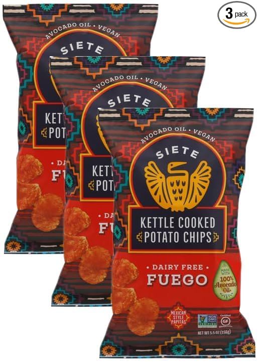 Siete Family Foods Fuego Potato Chips, 5.5 oz Bag (Pack of 3) | Amazon (US)