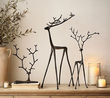 Bronze Sculpted Reindeer | Pottery Barn (US)