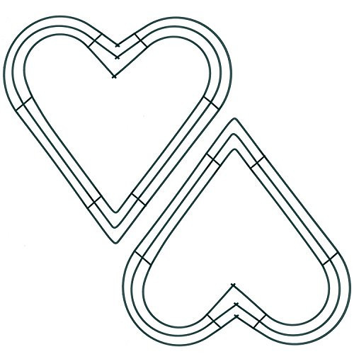 Pack of 2 Heart Shaped Wire Wreath Frame 12 Inches Dark Green Metal Wreath Frame for DIY, Floral Decorations on Weddings, Proposal, Greeting Party, Celebrations | Amazon (US)