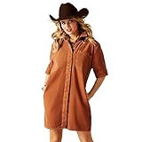 Ariat Women's Corduroy Dress - Khaki/Camel, XX-Large | Amazon (US)