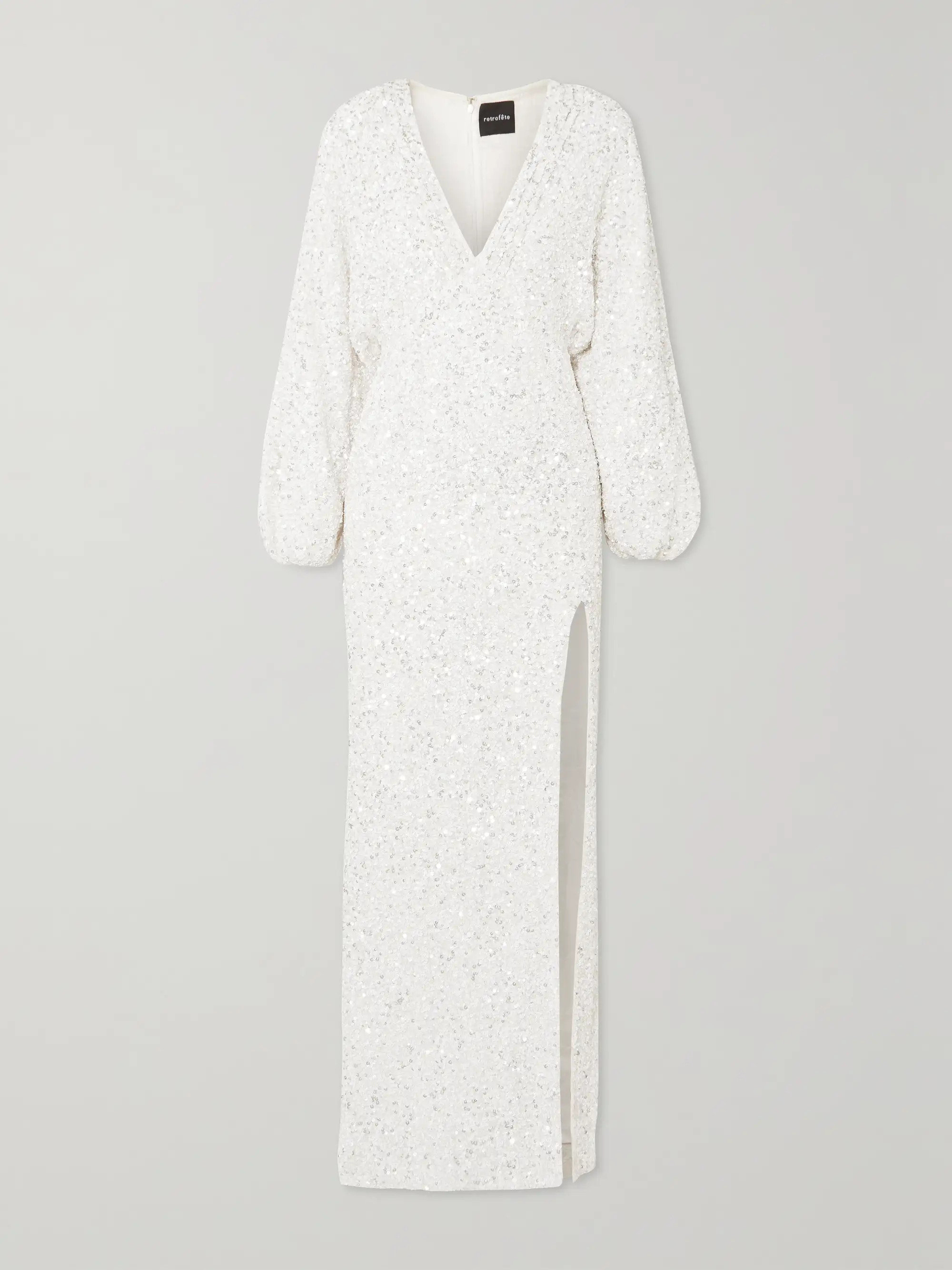 White Camille sequined chiffon maxi dress | RETROFÊTE | NET-A-PORTER | NET-A-PORTER (US)