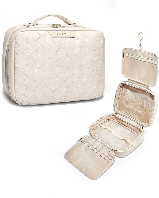 EACHY Travel Toiletry Bag with Hanging Hook, Portable Makeup Cosmetic Bags for Women, Water-Resis... | Amazon (US)