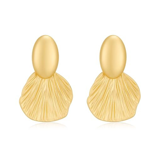 FILMOON Matte Gold Plated Earrings for Women Formal Statement Dangle Earrings Fashion Chic Jewelry | Amazon (US)