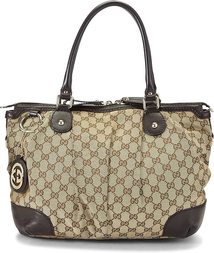 Amazon.com: Gucci, Pre-loved Original GG Canvas Sukey Zip Handbag, Brown : Amazon Luxury | Amazon (US)