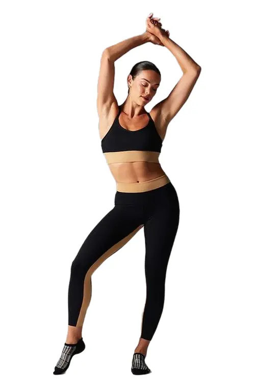 Tavi Mid Rise 7/8 Legging in Ebony/camel at Nordstrom, Size Large | Nordstrom