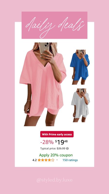 Amazon daily deals!

Amazon finds | Amazon fashion | matching set | summer matching sets | casual summer outfit

#LTKSeasonal #LTKSaleAlert #LTKStyleTip