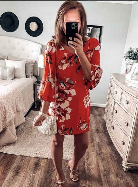 One of the Best Selling dresses in Amazon. Comes in more colors and prints, fits tts. Braided heels, straw crossbody 

Workwear, dresses, amazon Dre’s, amazon finds, Amazon fashion, date night, spring dress, summer dresses 

#LTKunder50 #LTKsalealert #LTKworkwear