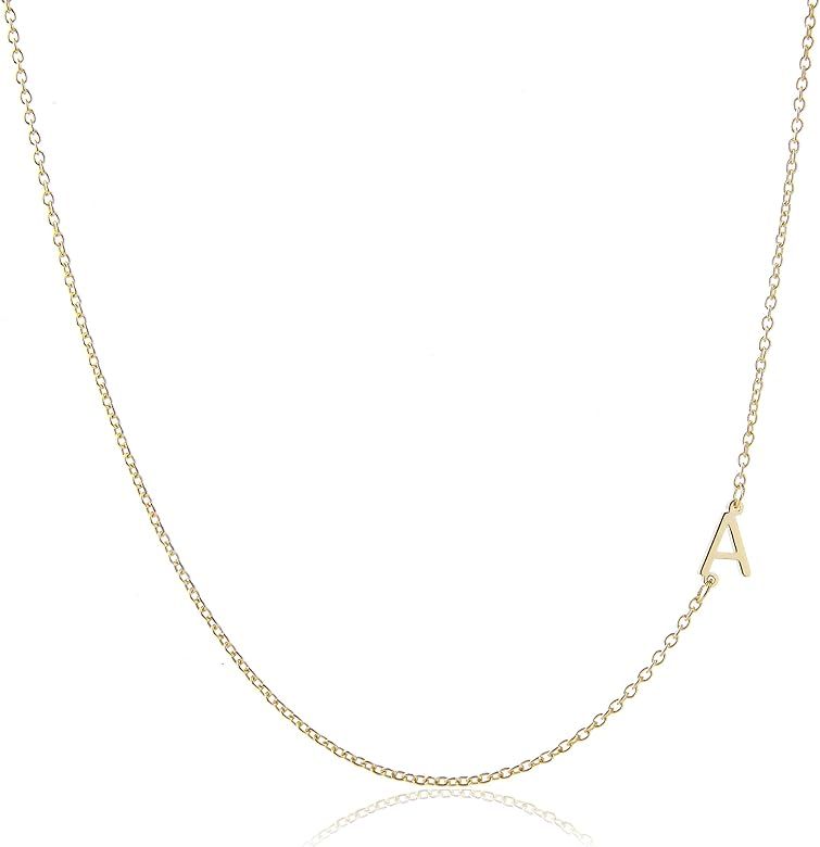 Sterling Silver Side Mini Initial Necklace | Amazon (US)