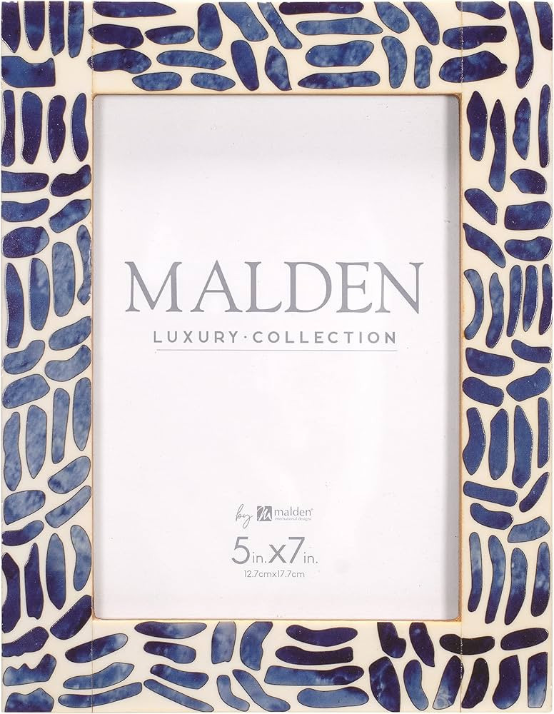 Malden International Designs 5x7 Indigo Picture Frame Blue Wood MDF (2452-57) | Amazon (US)