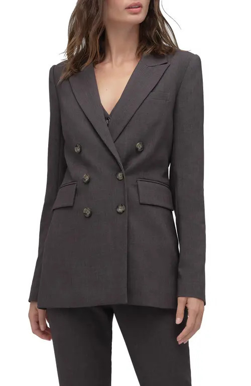 Favorite Daughter The Phoebe Double Breasted Blazer in Grey Suiting at Nordstrom, Size X-Small | Nordstrom