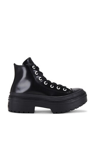 Chuck Taylor All Star Lugged Heel Sneaker in Black & Total Eclipse | Revolve Clothing (Global)