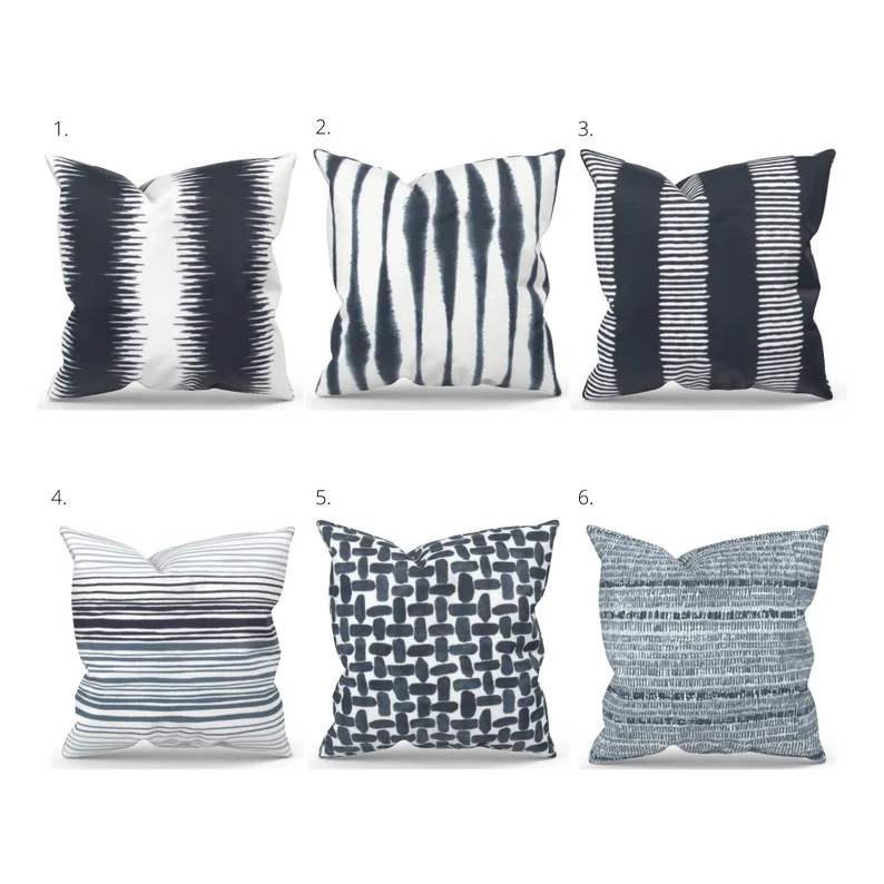 Navy Outdoor Pillow Covers - Blue Pillow Cover - Blue Patio Cushion - Blue Patio Cushion - Premie... | Etsy (US)