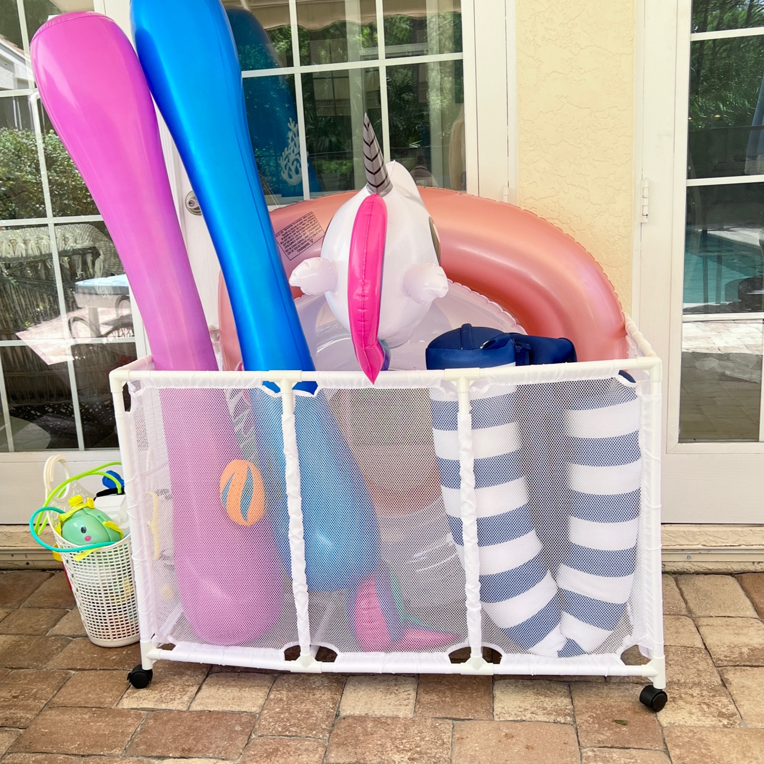 Pool organization on this lightweight mobile cart has never been easier! #pool #poolorganization #poolstorage #poolcart #poolfloats 

#LTKswim #LTKunder100 #LTKhome