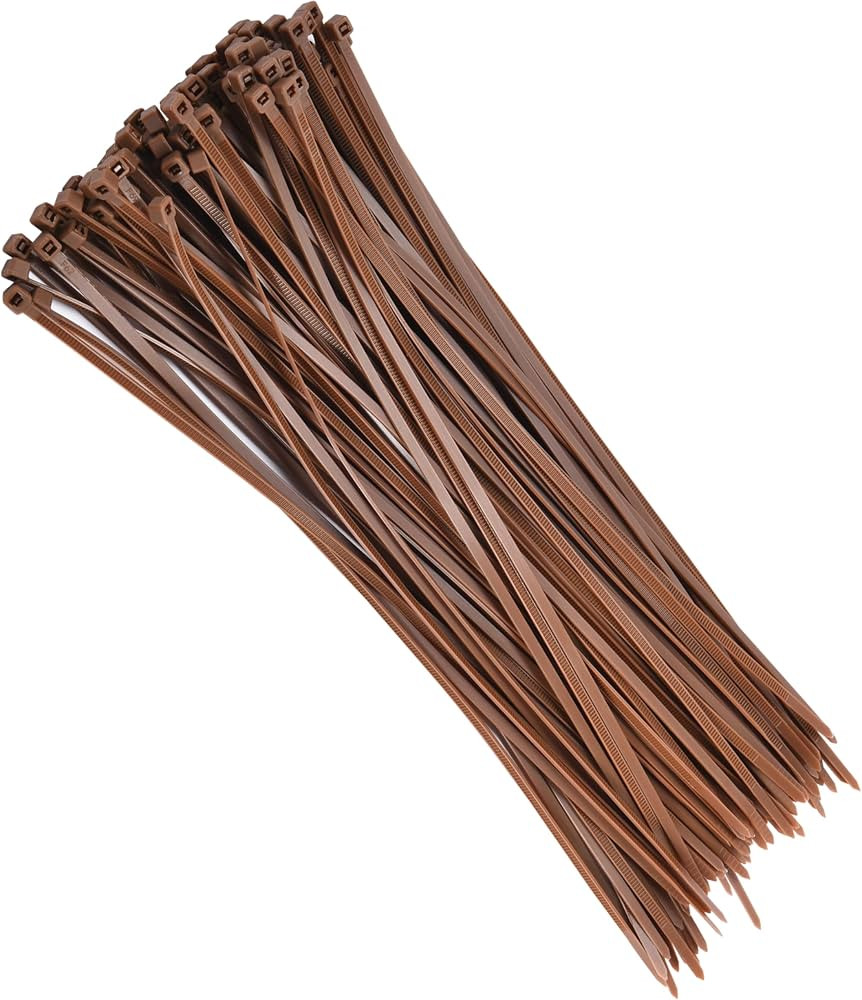 Bolt Dropper Zip Ties Pack of 100-12-Inch Brown Heavy Duty Cable Ties - 40 lbs Strength Self-Lock... | Amazon (US)