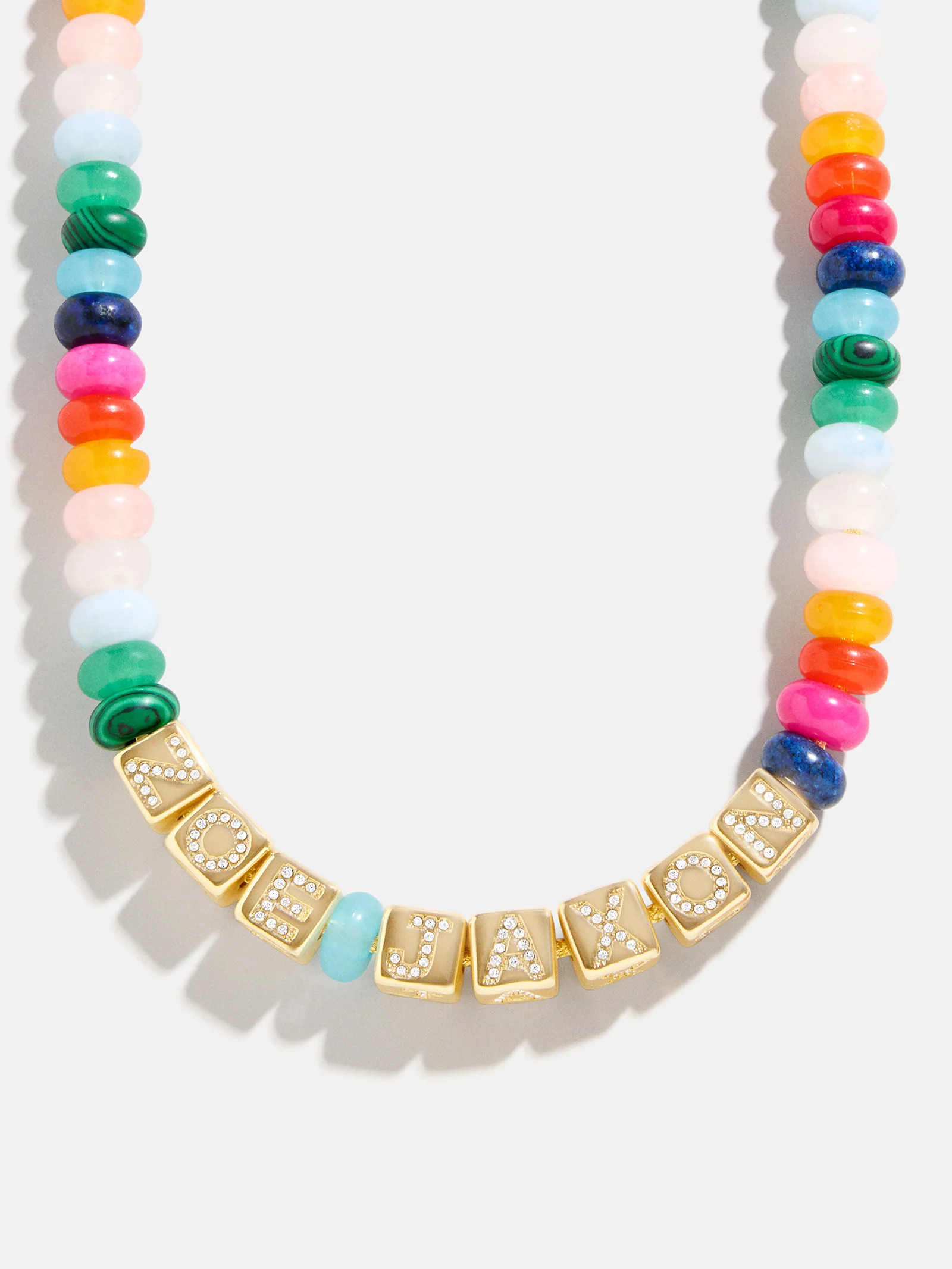 Block Letter Beaded Custom Necklace - Multi | BaubleBar