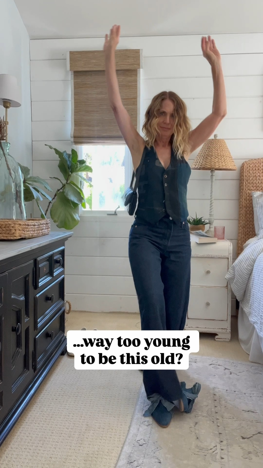 Born in 1966 and still dancing like the night is mine 💃✨ Date night energy doesn’t have an age limit, girlfriend.

Tell me in the comments—what year were YOU born? Let’s see all my fabulous over-50 women light this up!

The Vest is a custom piece from my talented son @stan_trade
Www.STANLosAngeles.com

#LTKStyleTip #LTKHoliday #LTKOver40
