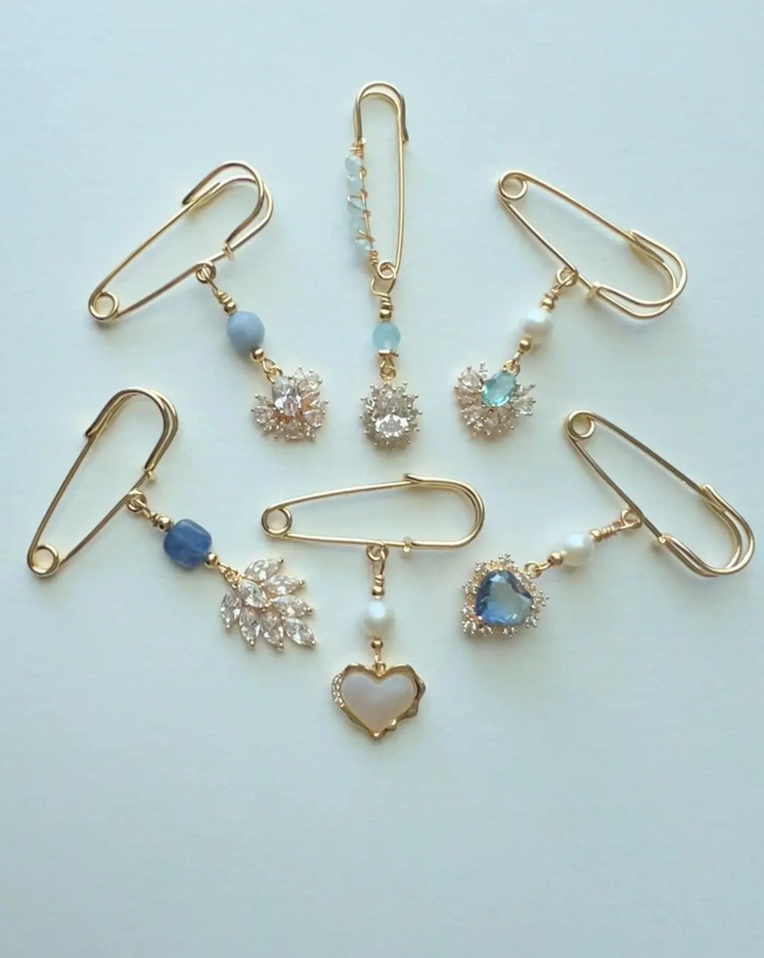 Bridal Pin | Bouquet Brooch | Something Blue | Moonstone | Pearl | Aquamarine | Bridal Shower | B... | Etsy (US)