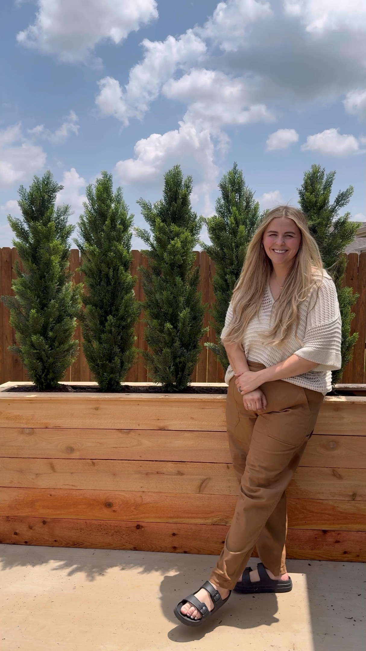 Backyard makeover part 1: Faux Cedar tree privacy wall with 4ft trees from Nearly Natural 

#LTKHome #LTKSeasonal #LTKVideo