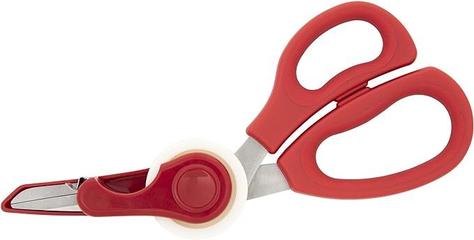 Sabatier 2-In-1 Gift Wrap Scissors With Removable Tape Dispenser, 11.4-Inch, Red | Amazon (US)