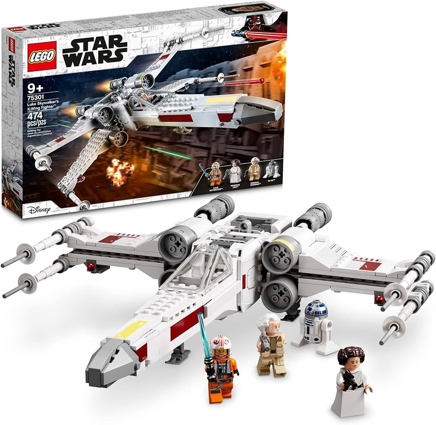 LEGO Star Wars Luke Skywalker's X-Wing Fighter 75301 Building Toy Set - Princess Leia Minifigure,... | Amazon (US)