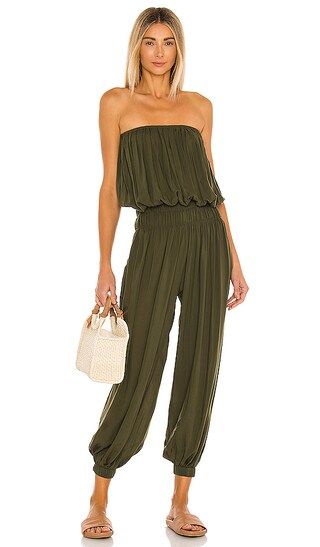 Seychelle Solid Strapless Pleated Jumpsuit | Revolve Clothing (Global)