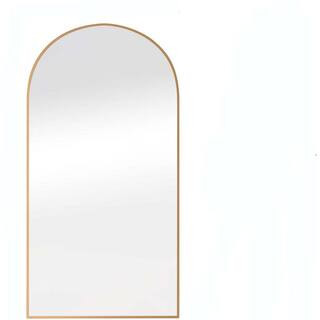 32 in. W x 71 in. H Arch Framed Gold Mirror Modern Design Standing Floor Mirror for Living Room W... | The Home Depot