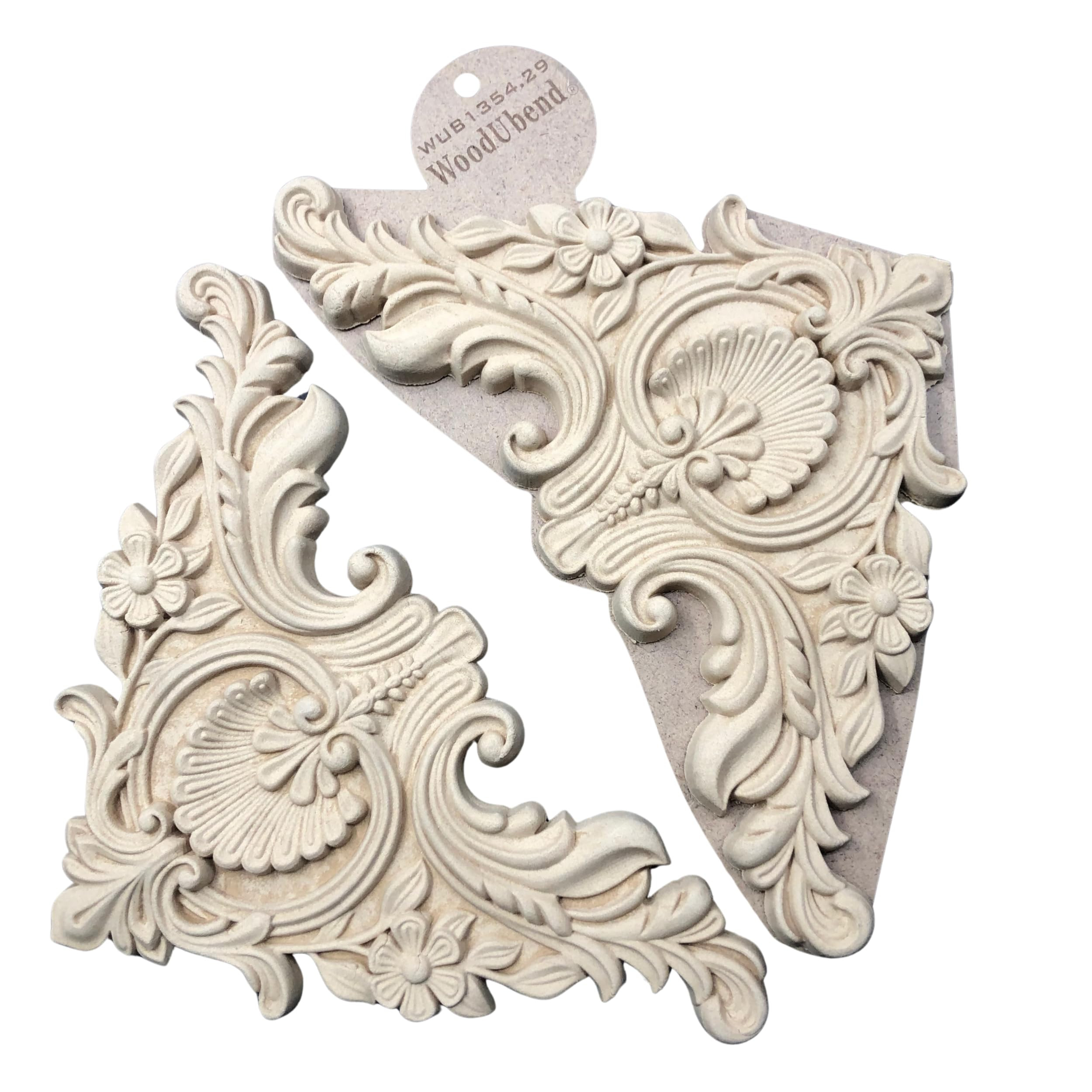 WoodUbend WUB1354.29 Pack of 2 Baroque Pediments - Wood Appliques - Heat Bendable & Flexible Onla... | Amazon (US)