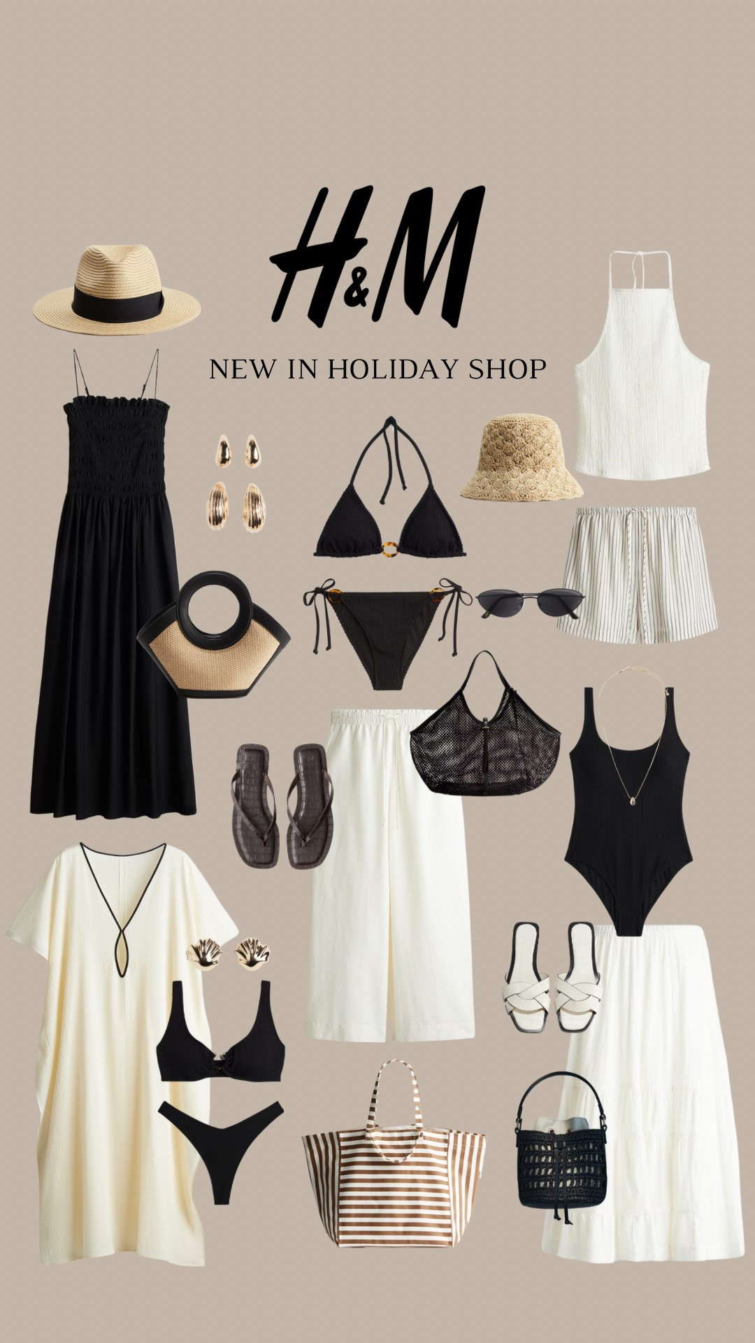 H&M new in holiday shop ☀️ 15% off everything this bank holiday weekend 

Swimwear, bikini, black dress, holiday outfits, white trousers, linen trousers, sandals 

#LTKswimwear #LTKsummer #LTKuk