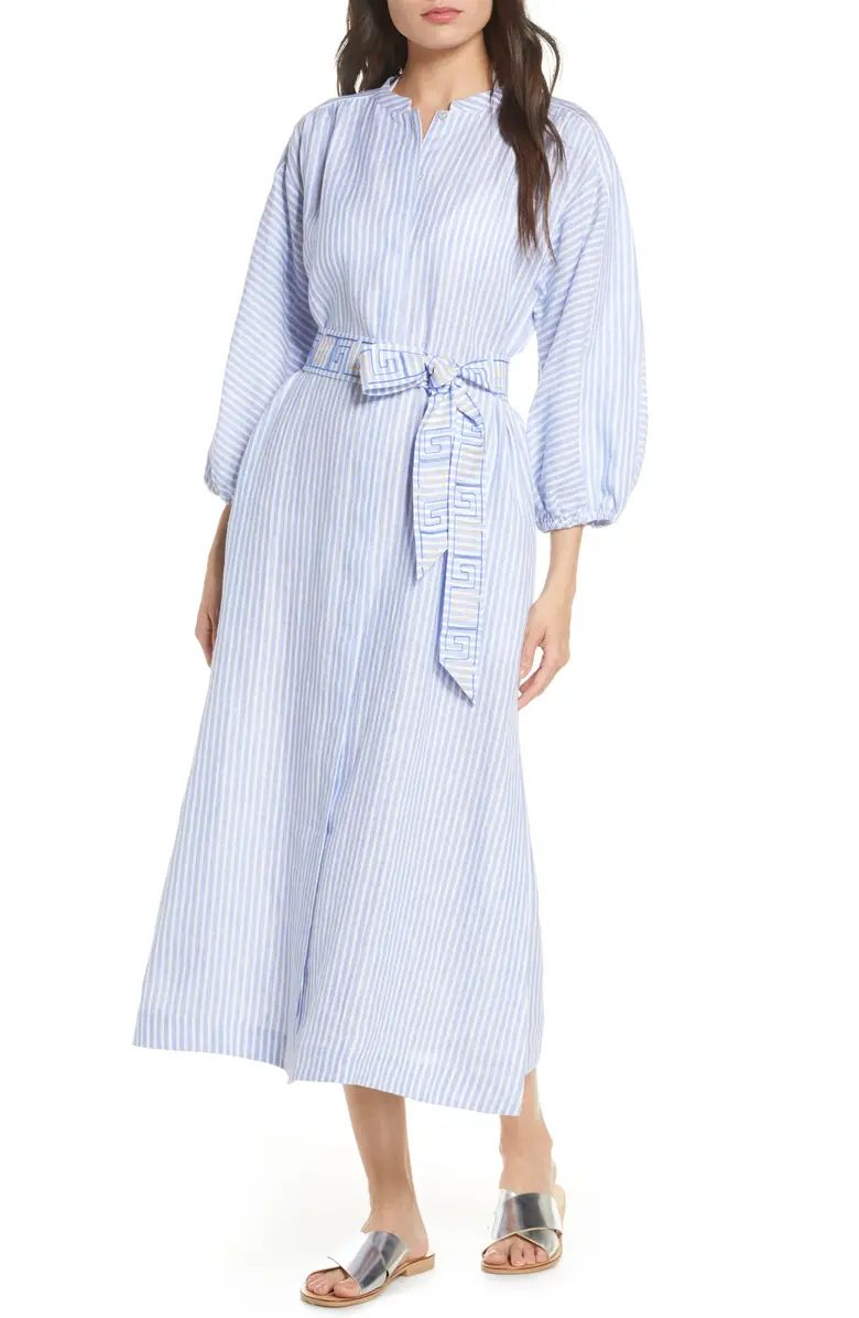 Stripe Linen Midi Shirtdress | Nordstrom