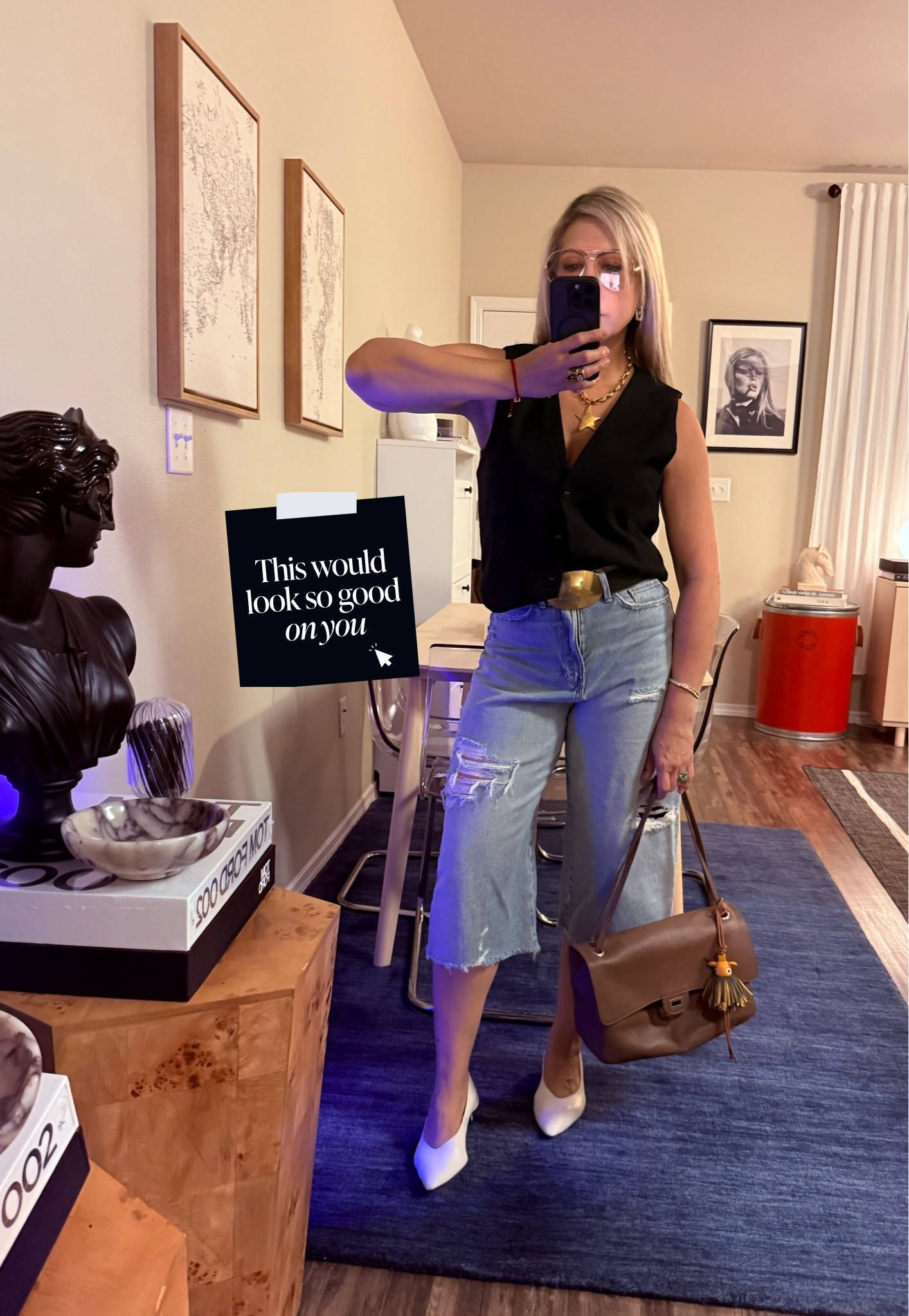 A Chanel dupe, an amazing leather belt, kitten pointy leg elongating heels and distressed denim bermudas💘This bag is AMAZING! Unbranded, real leather!!! Linking it! Run!! #dupe #chanel #bag #zara #bermuda #denimshorts #zarabermudas #vest #belt #blowthebelt

#LTKgrwm #LTKootd #LTKvlog