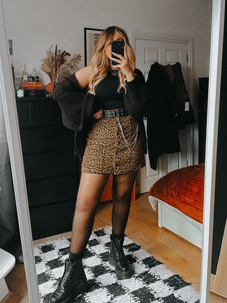 Black bodysuit with leopard print skirt and doc martens boots #alternative

#LTKunder50 #LTKeurope #LTKstyletip