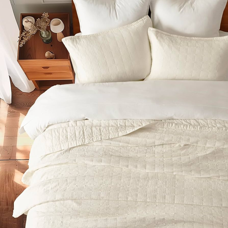 EVERGRACEHOME Stonewashed Cotton Quilt Set King Size, Ultra Soft Oversized Bedspread Coverlet Set... | Amazon (US)