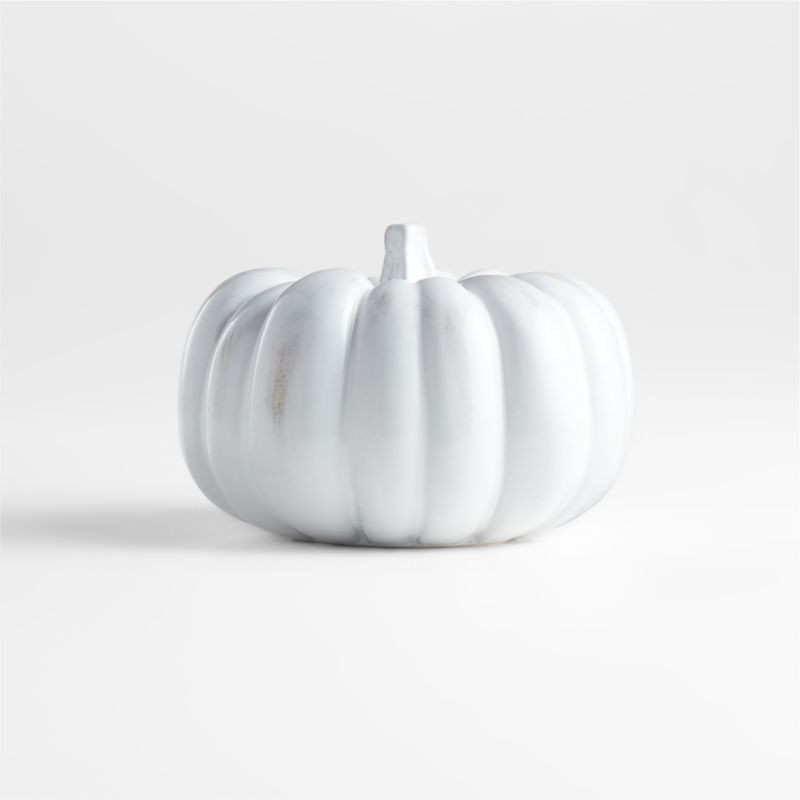 Small White Ceramic Pumpkin | Crate and Barrel | Crate & Barrel