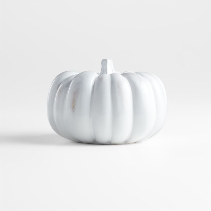 Small White Ceramic Pumpkin | Crate and Barrel | Crate & Barrel