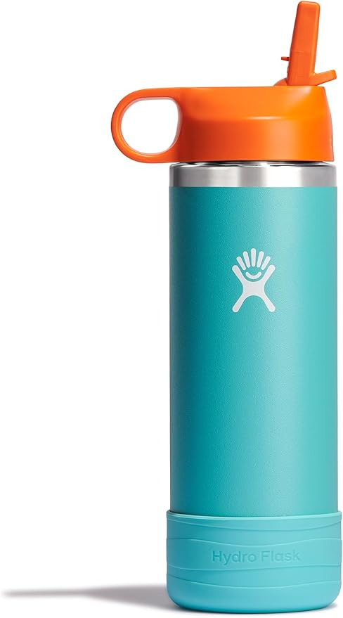 HYDRO FLASK Kids Water Bottle Jr. Stainless Steel Insulated With Straw Cap for Water, Milk, Juice... | Amazon (US)