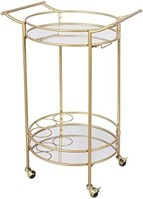 Bar Cart with 2 Mirrored Shelves, Durable Wine Cart with Casters, Suitable for Kitchen, Club, Liv... | Amazon (US)