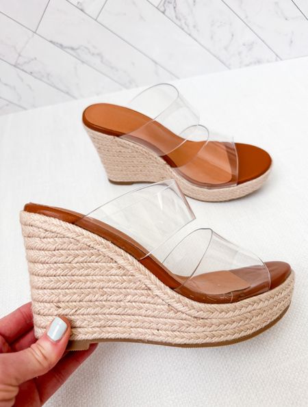Wedge sandals 
Summer sandals 
Clear heels 
Amazon finds 
Women’s shoes 

#LTKfindsunder50 #LTKSeasonal #LTKshoecrush