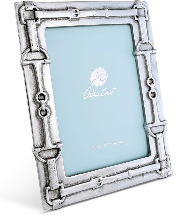 Arthur Court Aluminum Equestrian Bit Pattern Photo Frame, 5x7 inches - Elegant Metal Picture Fram... | Amazon (US)