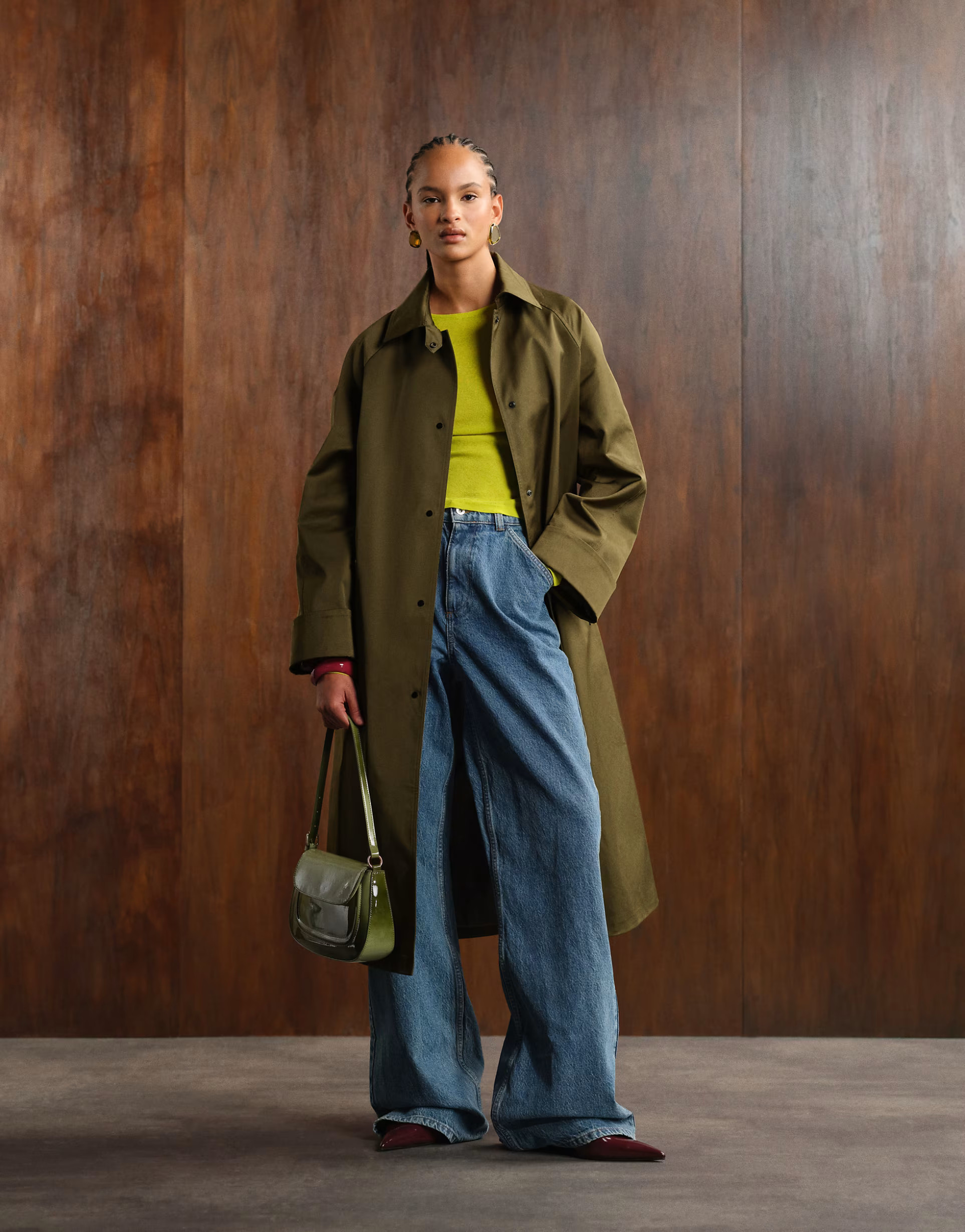 ASOS DESIGN longline car coat trench in khaki | ASOS (Global)