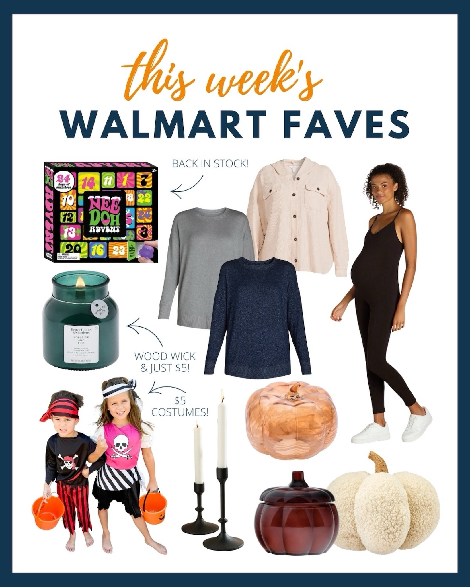 Our team shared some of their favorite things to buy at Walmart right now and all of them are currently in stock! From trendy advent calendars to fall decor, $5 costumes and much more! Shop them now before they’re gone for good!

#LTKHalloween #LTKHoliday #LTKSeasonal