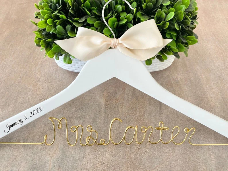 Wedding Hanger, Bridal Hanger, Bridesmaid Gift, Custom Engagement Gifts, Mother of the Bride Gift... | Etsy (US)
