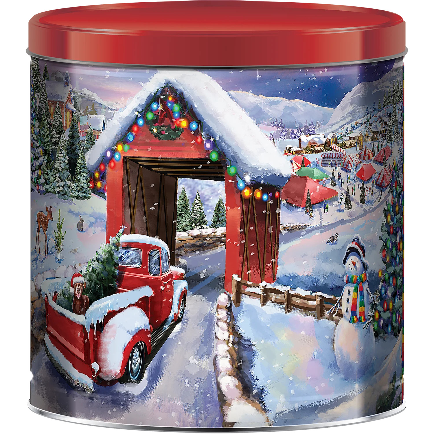 Great Value Christmas Popcorn Tin, Winterland, Assorted Popcorn, 21 oz. - Walmart.com | Walmart (US)